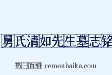 舅氏清如先生墓志铭是什么意思的图片